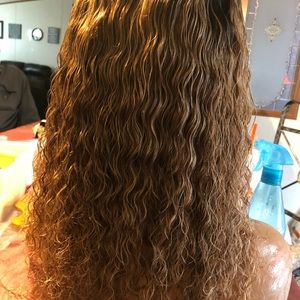 16 inch ombre 27 blonde color 13x4 lace front wig